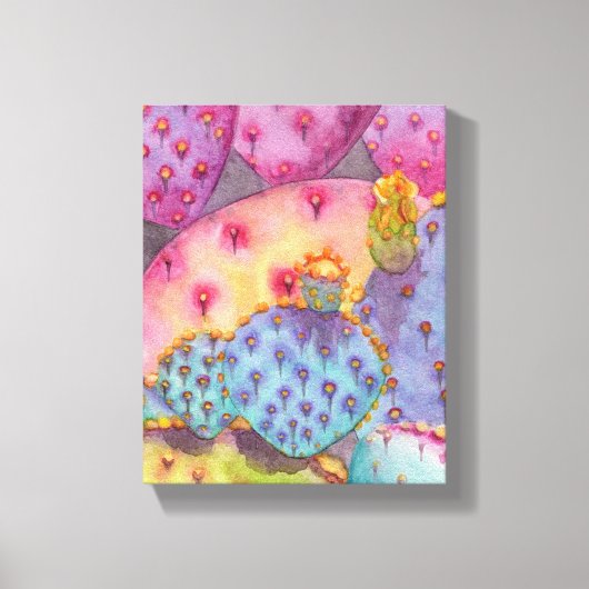 Prickly Pear Cactus Canvas Print Art Piece Leinwanddruck (Vorderseite)
