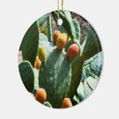 Prickly Pear Cactus Fruit Keramik Ornament (Links)