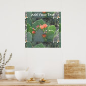 Prickly Pear Cactus Green Red Bloom Poster (Küche)