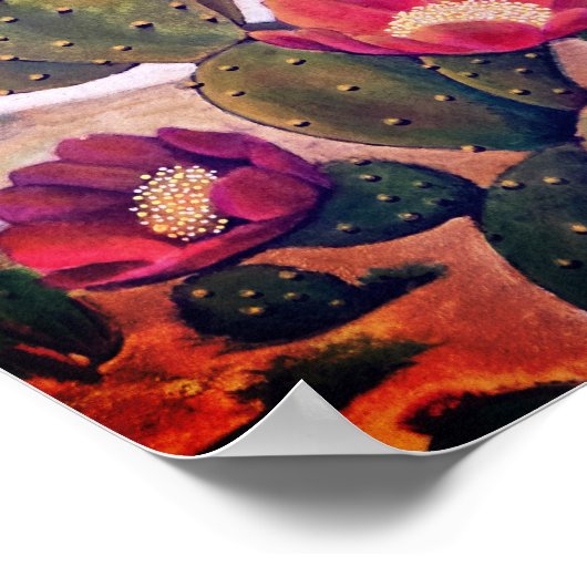 Prickly Pear Cactus in Sonoran Poster (Ecke)