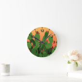 Prickly Pear Cactus Wüste Sunset Clock Runde Wanduhr (Zuhause)