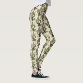 Prickly-Pear-Kakteen in Bloom-Leggings Leggings