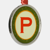 Prickly Pear Monogram Silbernes Ornament (Rechts)