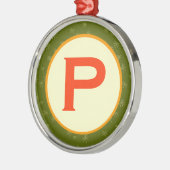 Prickly Pear Monogram Silbernes Ornament (Links)