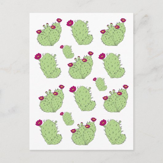 Prickly Pear Muster Texas Staat Pflanze Kaktus Lie Postkarte (Vorderseite)