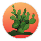 Prickly Pear Wüste Sunset Door Knock Keramikknauf (Vorderseite)