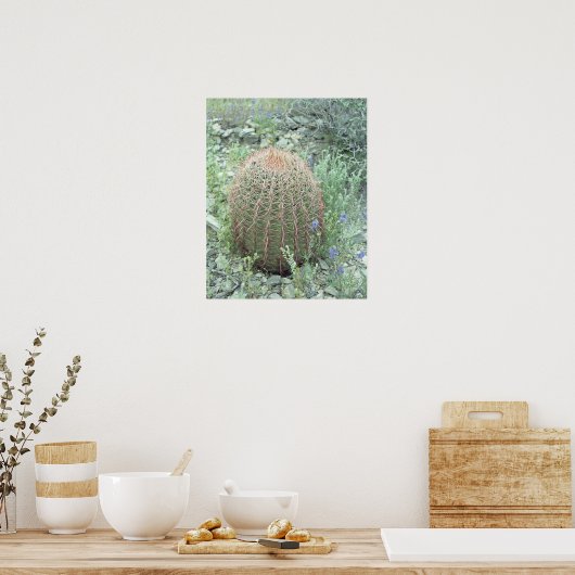 Prickly Pink Petals Cactus Art Print Poster (Küche)