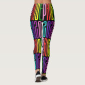 Pride 2020 Original 8 Streifen LGBT-Regenbogentext Leggings (Rückseite)