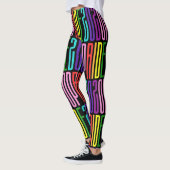Pride 2020 Original 8 Streifen LGBT-Regenbogentext Leggings (Links)