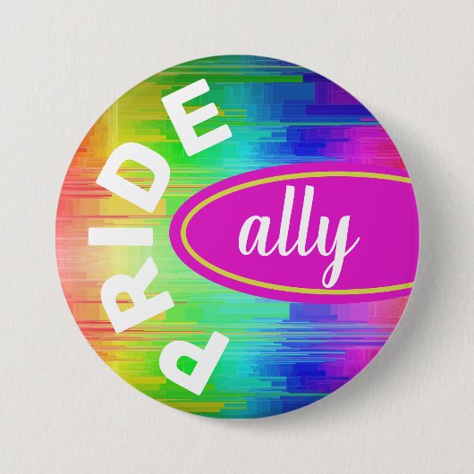 Pride Ally Rainbow Colors Button (Vorderseite)