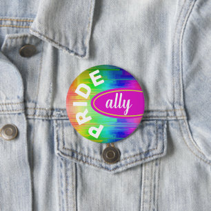 Pride Ally Rainbow Colors Button
