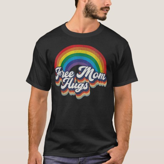 Pride Allyship Free Mama Hugs Tshirt Rainbow Heart (Vorderseite)