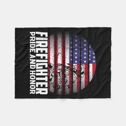 Pride And Honor Fireman Gift Proud Firefighter Quo Fleecedecke (Vorderseite (Horizontal))