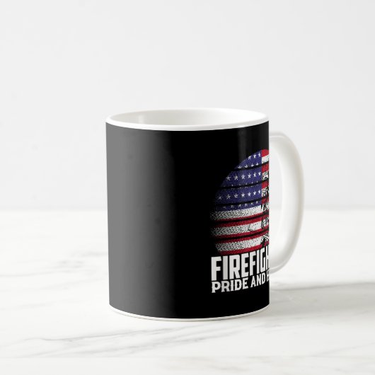 Pride And Honor Fireman Gift Proud Firefighter Quo Kaffeetasse (VorderseiteRechts)