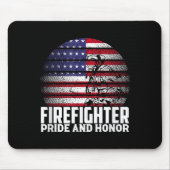 Pride And Honor Fireman Gift Proud Firefighter Quo Mousepad (Vorne)