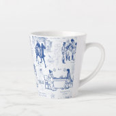Pride and Prejudice Blue Toile Quotes Milchtasse (Rechts)