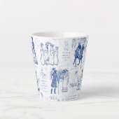 Pride and Prejudice Blue Toile Quotes Milchtasse (Vorderseite)