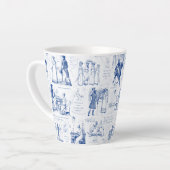 Pride and Prejudice Blue Toile Quotes Milchtasse (Linke Ecke)