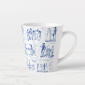 Pride and Prejudice Blue Toile Quotes Milchtasse (Rechts)