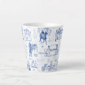 Pride and Prejudice Blue Toile Quotes Milchtasse (Vorderseite)