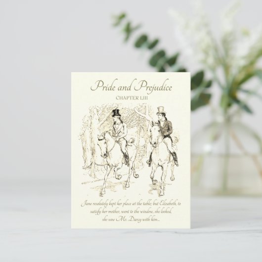 Pride and Prejudice Darcy Bingley Ride Pferde Postkarte (Stehend Vorderseite)