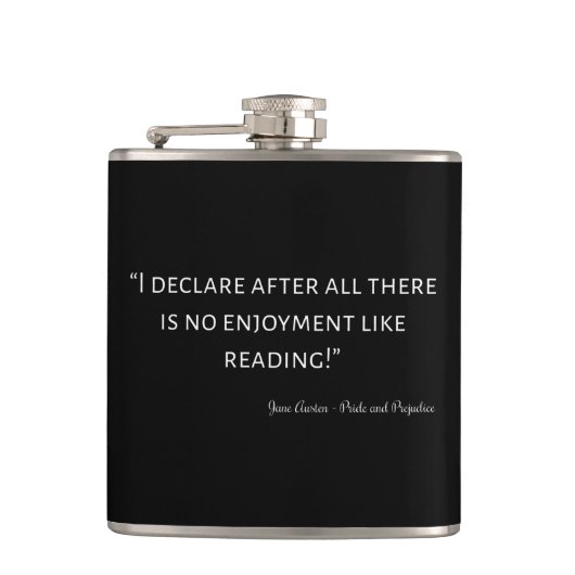 Pride and Prejudice Quote III Flachmann (Vorderseite)