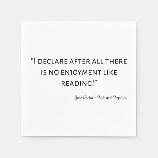 Pride and Prejudice Quote III Serviette (Vorderseite)