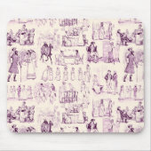 Pride and Prejudice Toile de Jouy Plum und Apricot Mousepad (Vorne)
