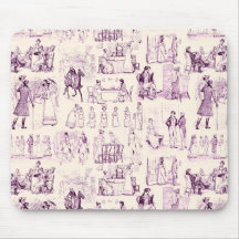 Pride and Prejudice Toile de Jouy Plum und Apricot
