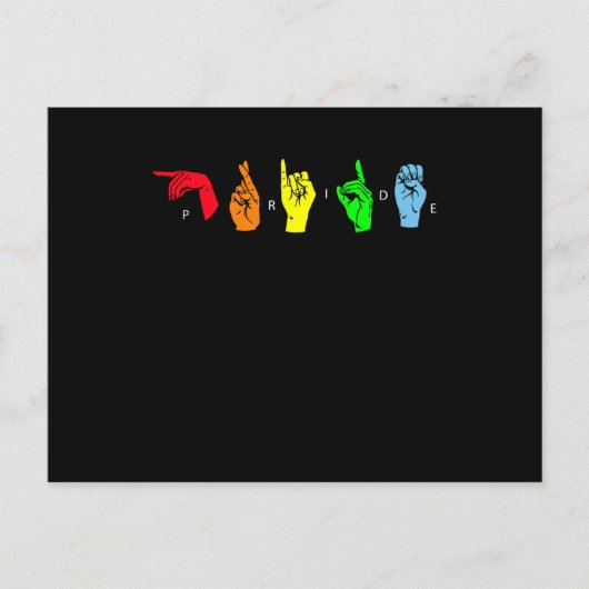Pride ASL LGBTQ Sign Language Postkarte (Vorderseite)