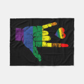 Pride asl Sign Languages LGBt Deaf Awareness Month Fleecedecke (Vorderseite (Horizontal))
