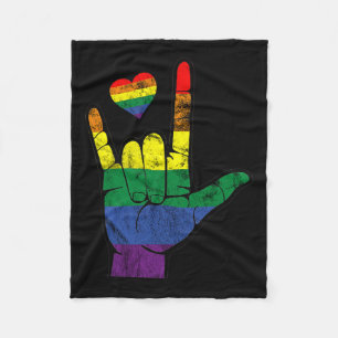 Pride asl Sign Languages LGBt Deaf Awareness Month Fleecedecke