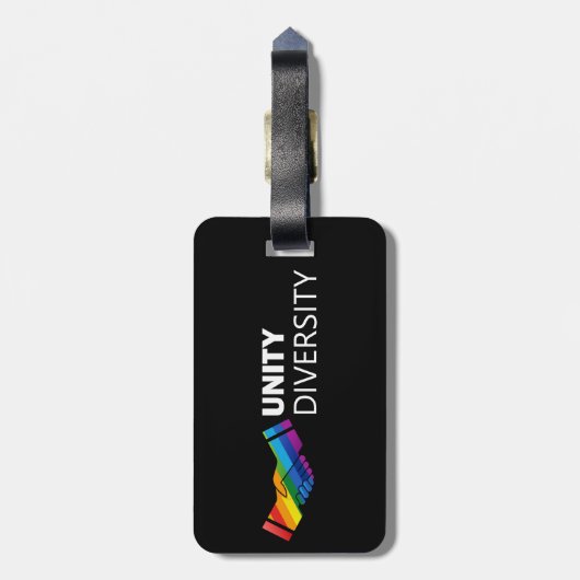 PRIDE BLACK HAND SHAKE GEPÄCKANHÄNGER (Rückseite vertikal)