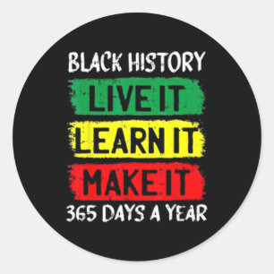 Pride Black History Month Kleidung Frau Runder Aufkleber