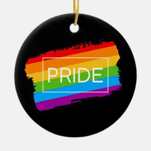 Pride Brushhub Rainbow Keramik Ornament (Vorne)