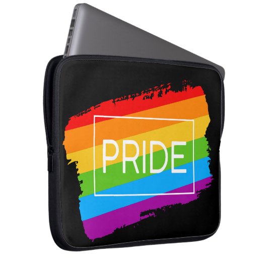 Pride Brushhub Rainbow Laptopschutzhülle (Vorne Rechts)