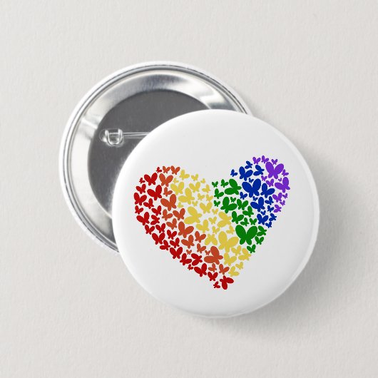 Pride Butterfly Herd - LGBTQ+ Flaggenfarben Button (Vorne & Hinten)