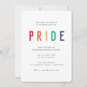 Pride Celebration | LGBTQ Gay Modern Rainbow Party Einladung (Vorderseite)