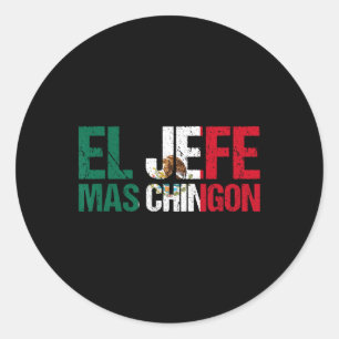 Pride Cinco De Mayo El Jefe Mas Ching Runder Aufkleber