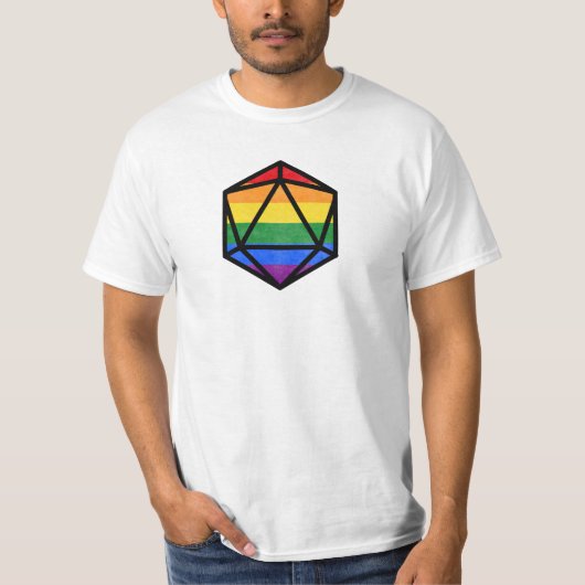 Pride D20 für LGBTQ+ T-Shirt (Vorderseite)