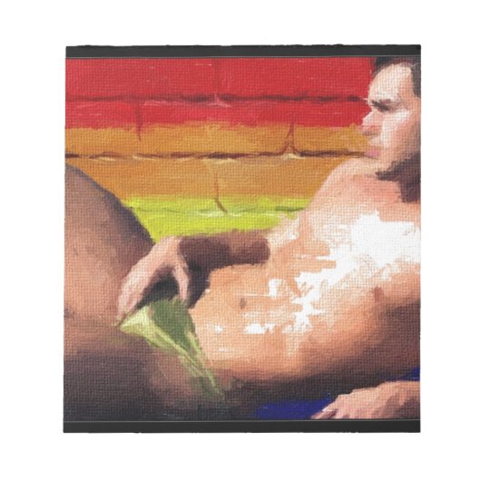PRIDE Dach Hunk - Original-Malerei Notizblock (Vorderseite)