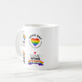 Pride Day Rainbow Heart Kaffeetasse (Vorderseite Links)