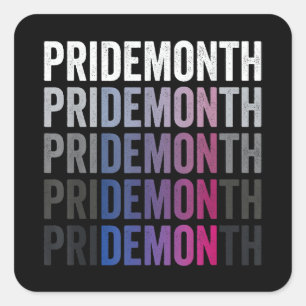 Pride Demon Bisexual Bi Pride Monat LGBTQ Gay Lesb Quadratischer Aufkleber