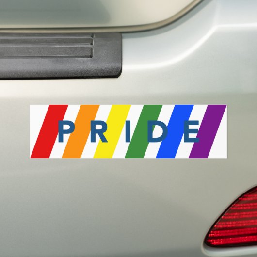 PRIDE Diagonal LGBT Rainbow Stripes Autoaufkleber (Auf Auto)
