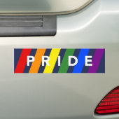 PRIDE Diagonal LGBT Rainbow Stripes on Navy Blue Autoaufkleber (Auf Auto)