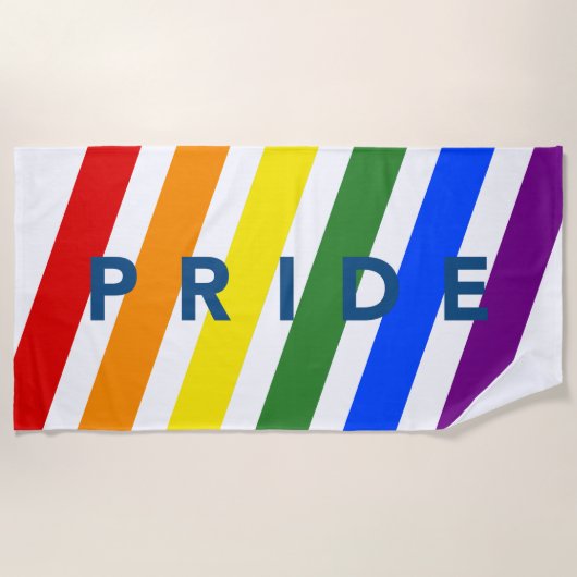 PRIDE Diagonal Rainbow Stripes Strandtuch (Vorderseite)