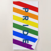 PRIDE Diagonal Rainbow Stripes Strandtuch (Vorderseite)