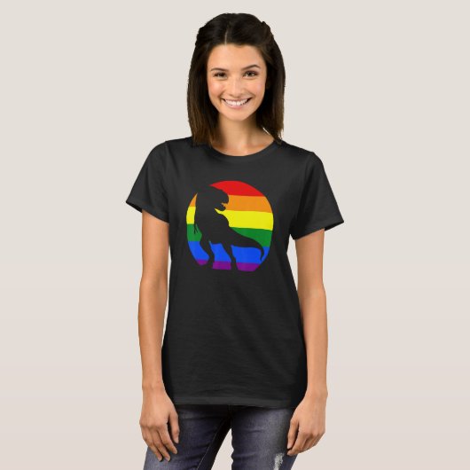Pride Dinosaur Lgbt Gay Lesbian Transgender Trans T-Shirt (Vorne ganz)