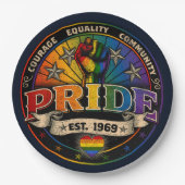 Pride Est. 1969 Pappteller (Vorderseite)