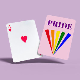PRIDE farbenfrohe Lengbt-Regenbogenrochen Typograf Spielkarten